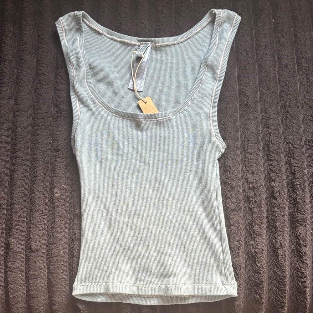 SKIMS Cotton Rib Tank • NWT • Never Worn • XS • Kyanite
